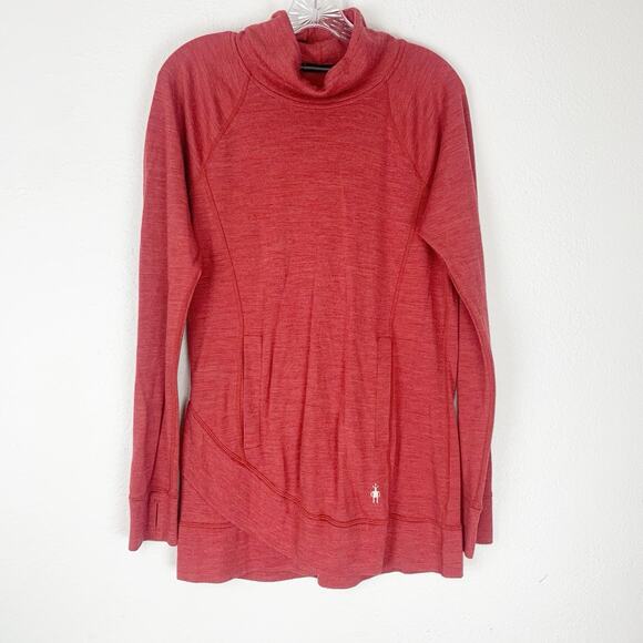 Smartwool Sweaters - Smartwool Sweater Womens Large Merino 250 Tunic Wool Cowl Neck Red Pockets L